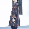 Johnature Women Vintage Corduroy Jackets Print Floral Long Sleeve Coats Spring Button Pockets Chinese Style Jackets