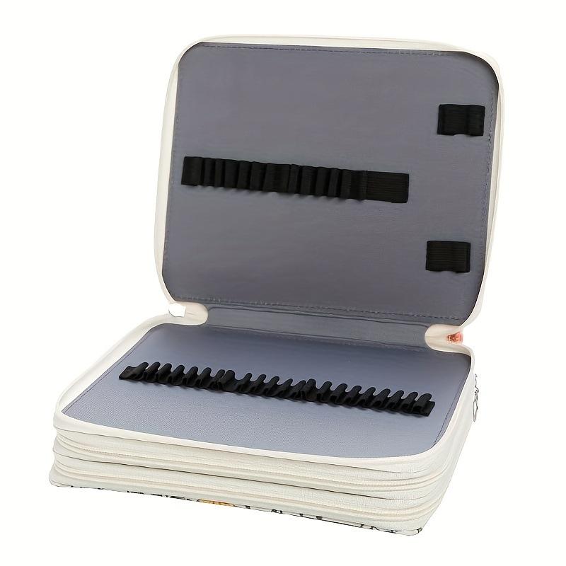 124 Hole Large Capacity Colored Pencil Bag Have Zipper Three-layer  Painting Brush Storage Bag Art Student Painting Pen Bag
