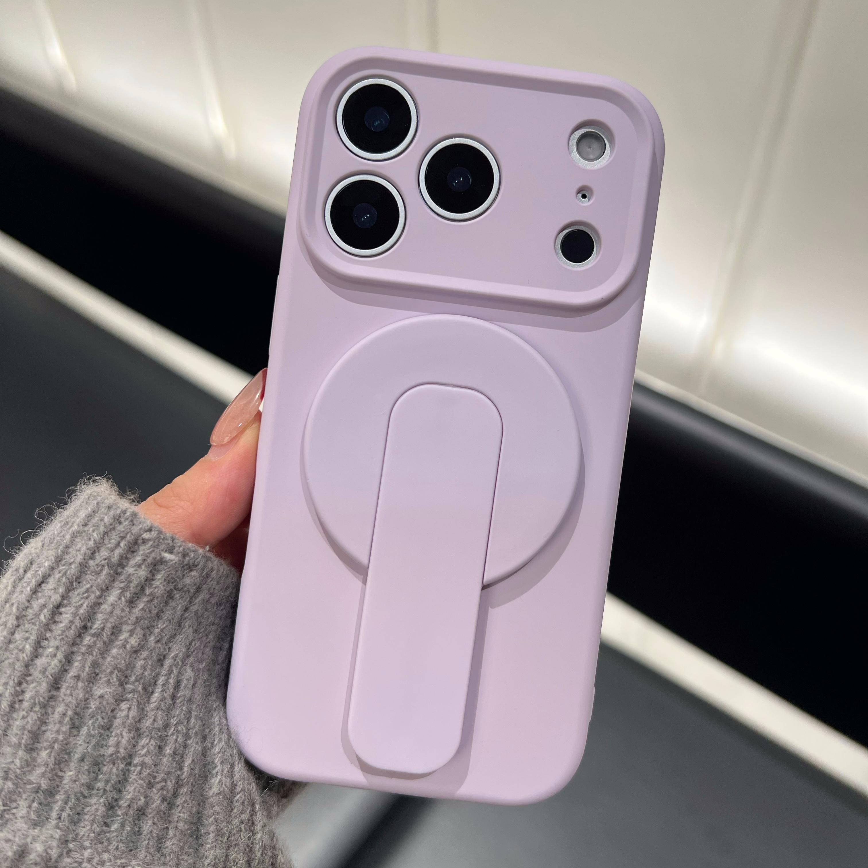 

Жидкий силиконовый держатель-захват Мягкий матовый чехол для Apple iPhone 17 Air 16 Plus 15 14 13 12 Pro Max 11 2-в-1 Для чехла с покрытием Magsafe Charge iPhone 15 фиолетовый