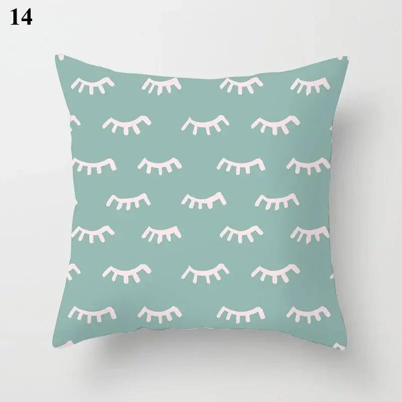 Fresh Fashion Mint Green Blue Pillowcase Living Room Sofa Office Cushion Cover Modern Simple Geometric Home Decor