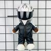 Motorcycle Doll Bear Helmet Model Motorcycle Pendant Doll Plush Doll Doll