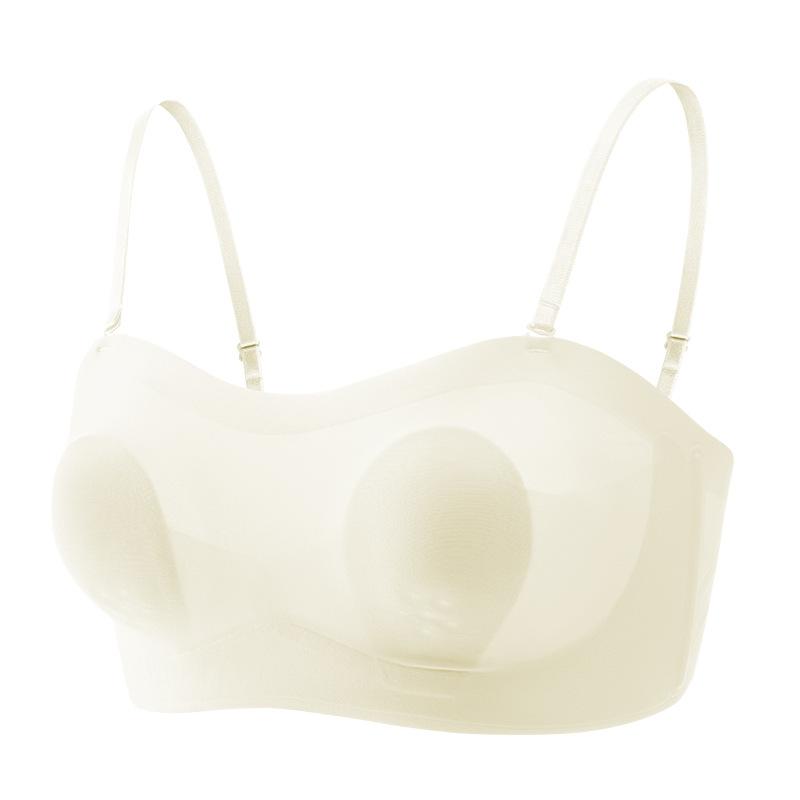 Reggiseno a fascia senza cuciture color pelle Traspirante Invisibile Senza Spalline Lingerie con Spalline Regolabili