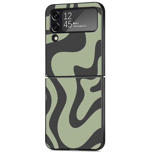 

Роскошный чехол с текстурой коровьей кожи для Samsung Galaxy Z Flip 3 4 5G Funda ZFlip 3 Черный жесткий ПК задняя крышка для телефона Samsung Z Flip4 5G