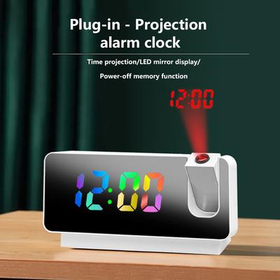 Projection Alarm Clocks for Bedrooms,LED Digital Clock with 180° Rotatable Projector On Ceiling Wall,Snooze Model,12/24H,2-Level