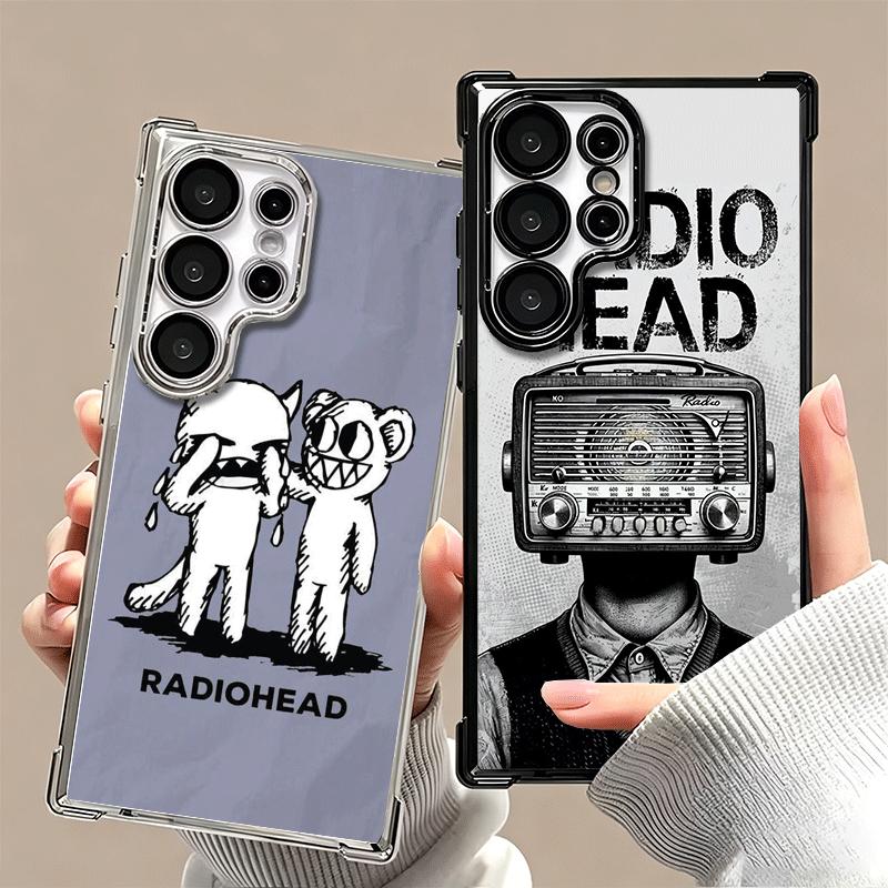 R-Radiohead Bnad Plating Phone Case For Samsung Galaxy S24 S25 FE S26 Edge S23 Ultra S22 S21 Plus S20 Anti-Fall Airabag Cover