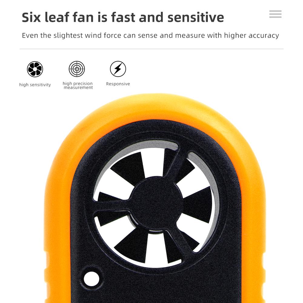 LCD Digital Anemometer Mini Pocket Wind Speed Tester 0-30m/s Air Velocity Airflow -10°C ~ 45°C Temperature Meter with Backlight