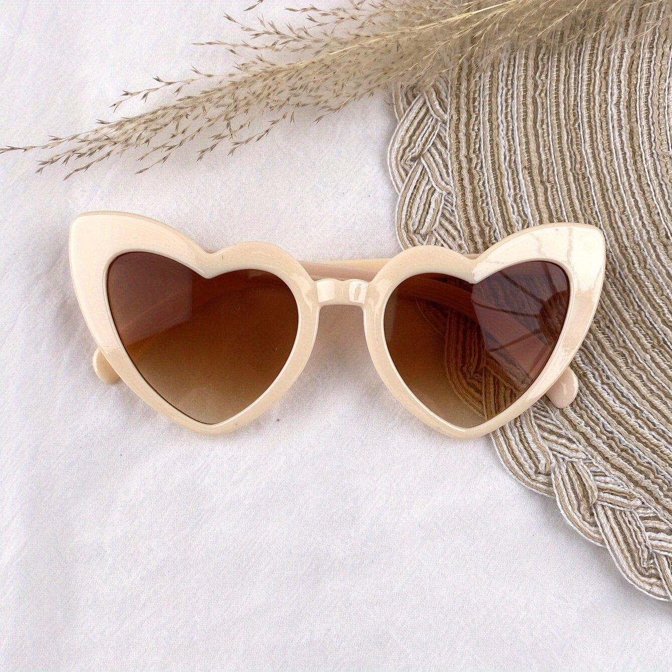 

Нові сонцезахисні окуляри у формі серця, жінки, чоловіки, модні хіп-хоп сонцезахисні окуляри, жіночі окуляри UV400 бежевий