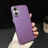 Luxury Natural Titanium Pc Case for For Iphone16 15 14 13 Pro Max Plus Electroplated Grating Corrugated Hard Back Cover Phone Case