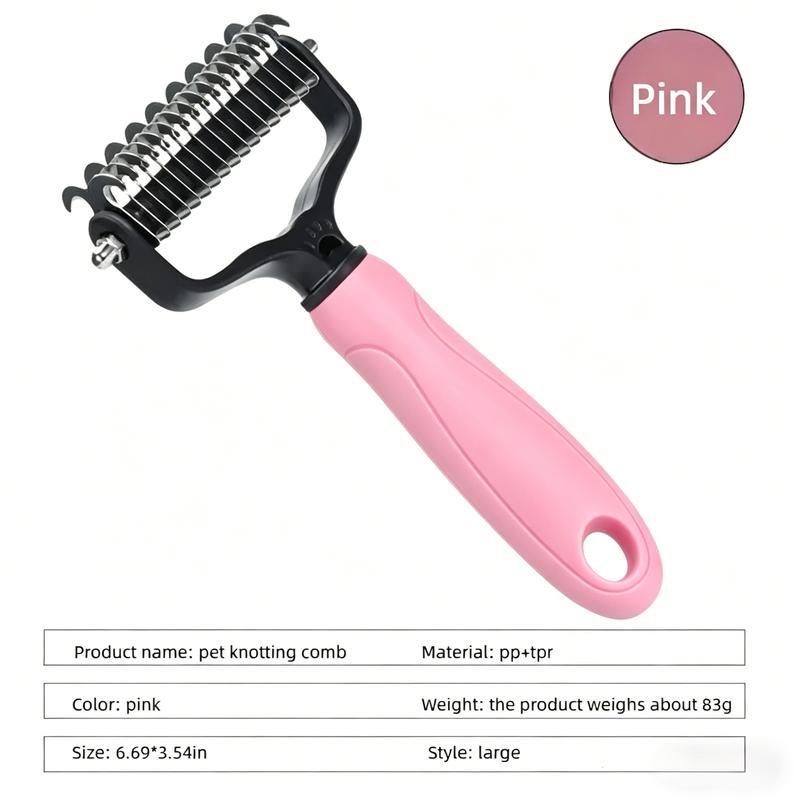 Professional Double-Sided Pet Grooming & Deshedding Comb – Stainless Steel Undercoat Rake for Effective Loose Hair Removal and Daily Pet Care