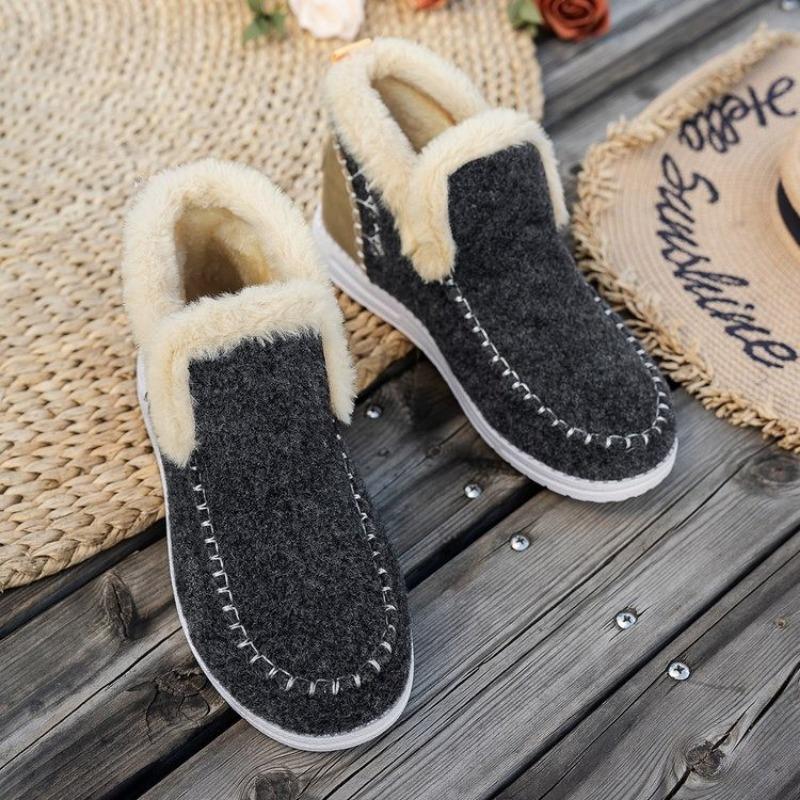 Fashion Women's Boots 2024 New Women Winter Boots Fur Shoes Women Ankle Boots Snow Botas Mujer Slip On Winter Shoes Female Flat Footwear