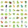 100 Cute Hand-Painted Small Animals Graffiti Mix And Match Stickers Frog Dinosaurs Do Not Repeat Stickers