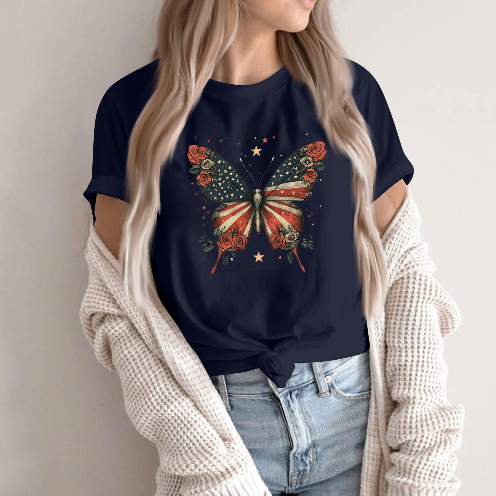 

Мужская и женская повседневная свободная футболка с принтом, круглый вырез, пуловер, топ с короткими рукавами XL тёмно-синий