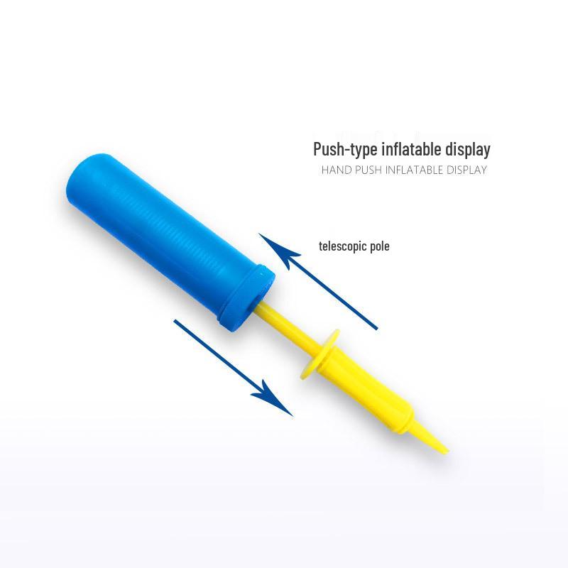 

Hand-Push Balloon Inflator: Double-Action Manual Air Pump with Angled Head and Mixed Colors