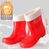 Medium Tube Fashion Trend Rain Shoes Women's Waterproof and Nonslip Rain Boots Adult Special Water Shoes Wearresistant Rainy Days Outside