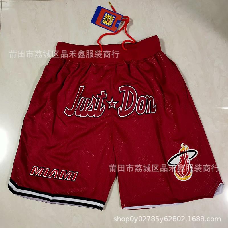 Miami Heat Basketball Shorts Men City White Black Rainbow Print Performance Sportswear Cotton Athletic Pants