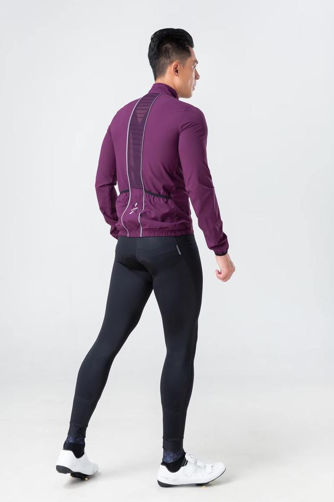 Morethan Long Sleeve Cycling Jacket Windbreaker Double Reflective Unisex (3XL / Burgundy) Men's/Women's (Windproof, Zipper, Material, Pockets,