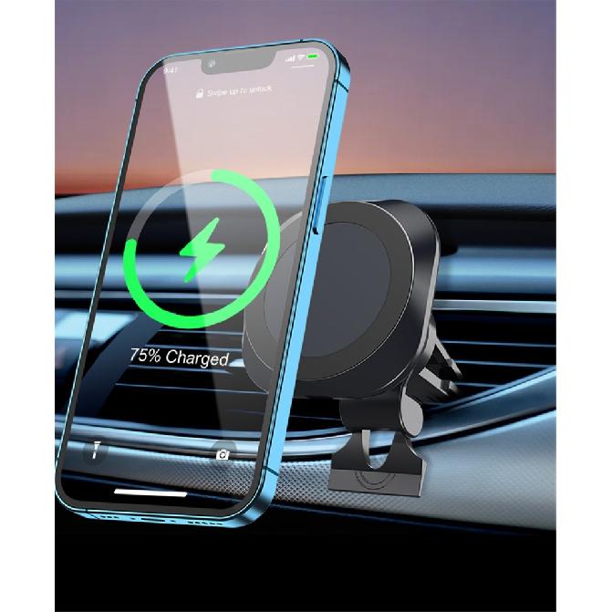 15W Magnetisches kabelloses Ladegerät Auto Air Vent Ständer Telefonhalter Mini Schnellladestation für iPhone 12 13 14 Pro Max