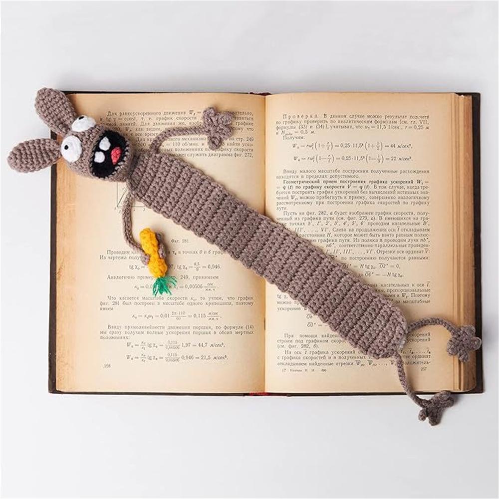 Handmade Knitted Animal Crochet Bookmark Cute Crochet Bookmark Kit for Birthday Christmas Gift Girl Teacher Reader Book Lover