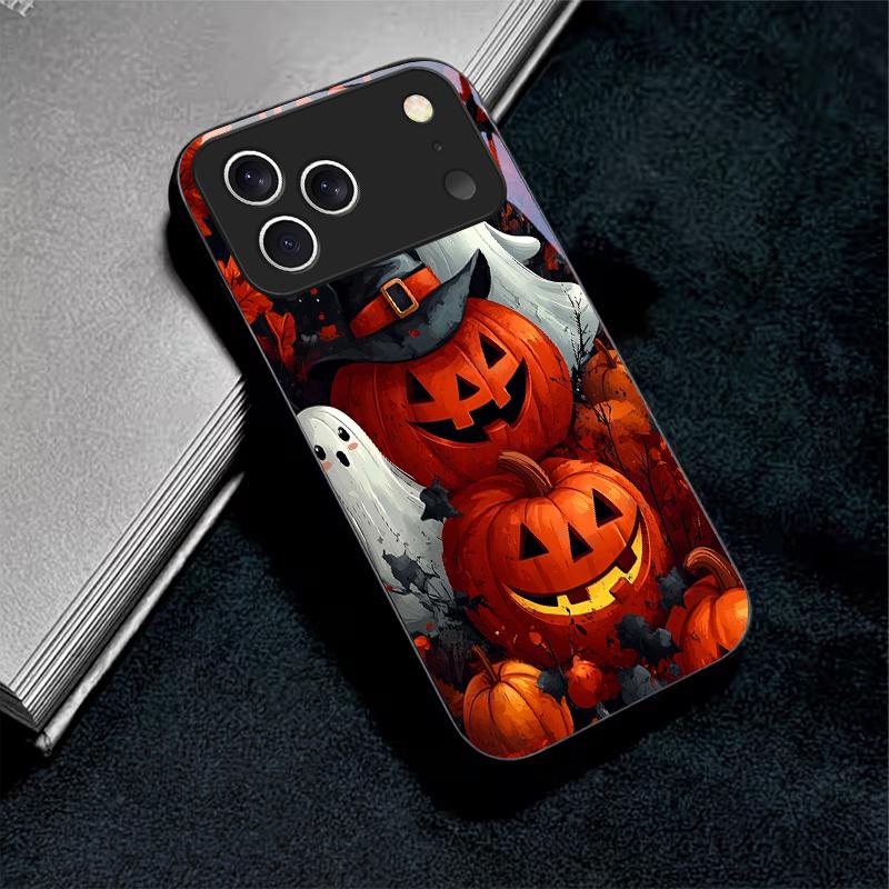 Halloween Boo Vibe For Apple Black Phone Case For iPhone 17 16 15 14 13 12 Mini 11 Pro Max 17 Air 7 8 Plus XR Glass Back Cover