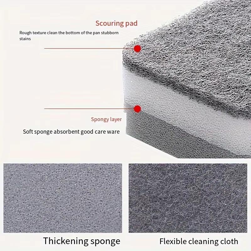 Double-sided Cleaning Sponges Pan Pot Cleaning and Maintenance Washing Sponges Household Scouring Pad Kit Tools Brush