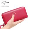 KANGAROO KINGDOM Portfel damski z prawdziwej skóry Długa torebka damska Zipper Card Holder