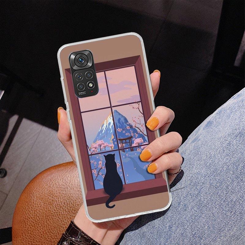 Black Cat Cartoon Cute Phone Case For Xiaomi Redmi Note 15 14 13 12S 12 11 Pro Plus 14S 11S 11E 10 10S 11T 5G Personalized Cover