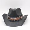 Men's and Women's Classic Outdoor Sunshade Straw Hats Are Popular, American Peach Heart Hardtop Western Cowboy Straw Hats