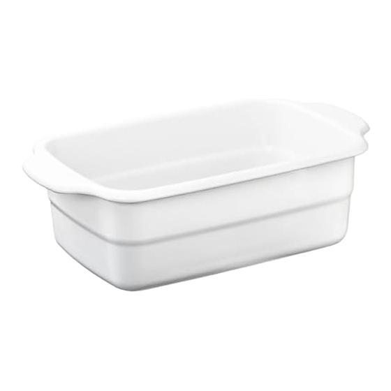 Takagi Metal Industry Tempura Pot Square Enamel 2.3L White HT-KWW
