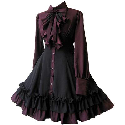 Medieval Gothic Bow Dress Renaissance Steampunk Dress