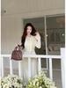 Women's High Neck Lace Crochet Dress with Bow Tie Waist, Long Sleeve, New 2026 Style