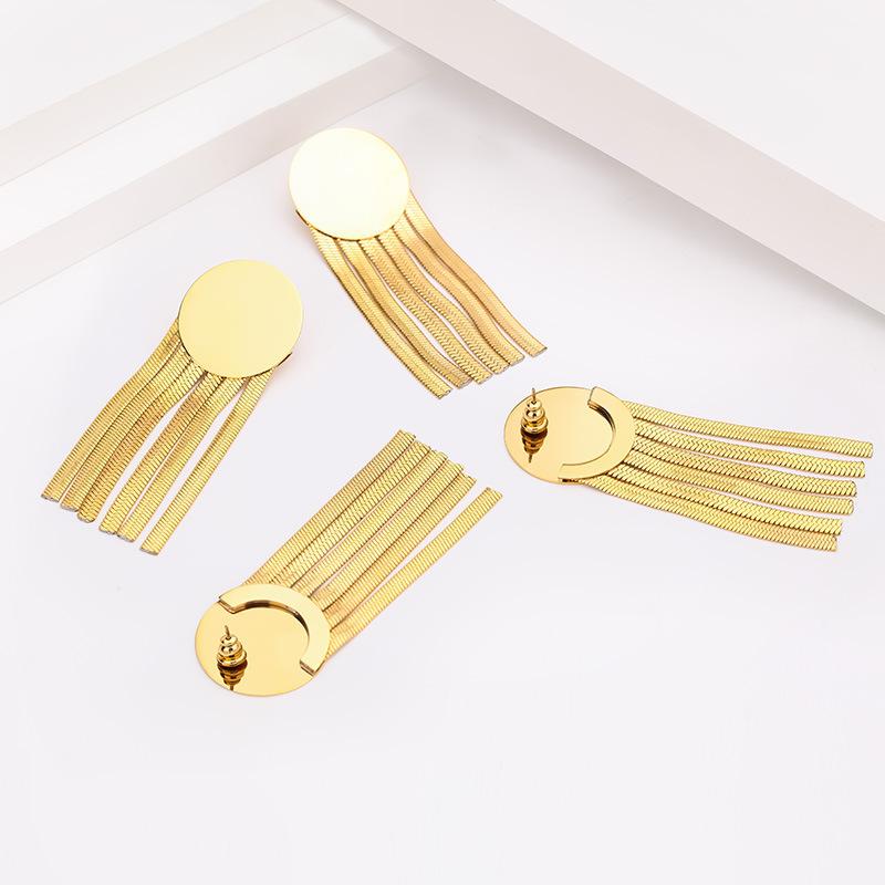 Fashion French Long Fringed Design Ear Chain Female Personality Exaggerated European and American Style Light Luxury Earrings Jewelry