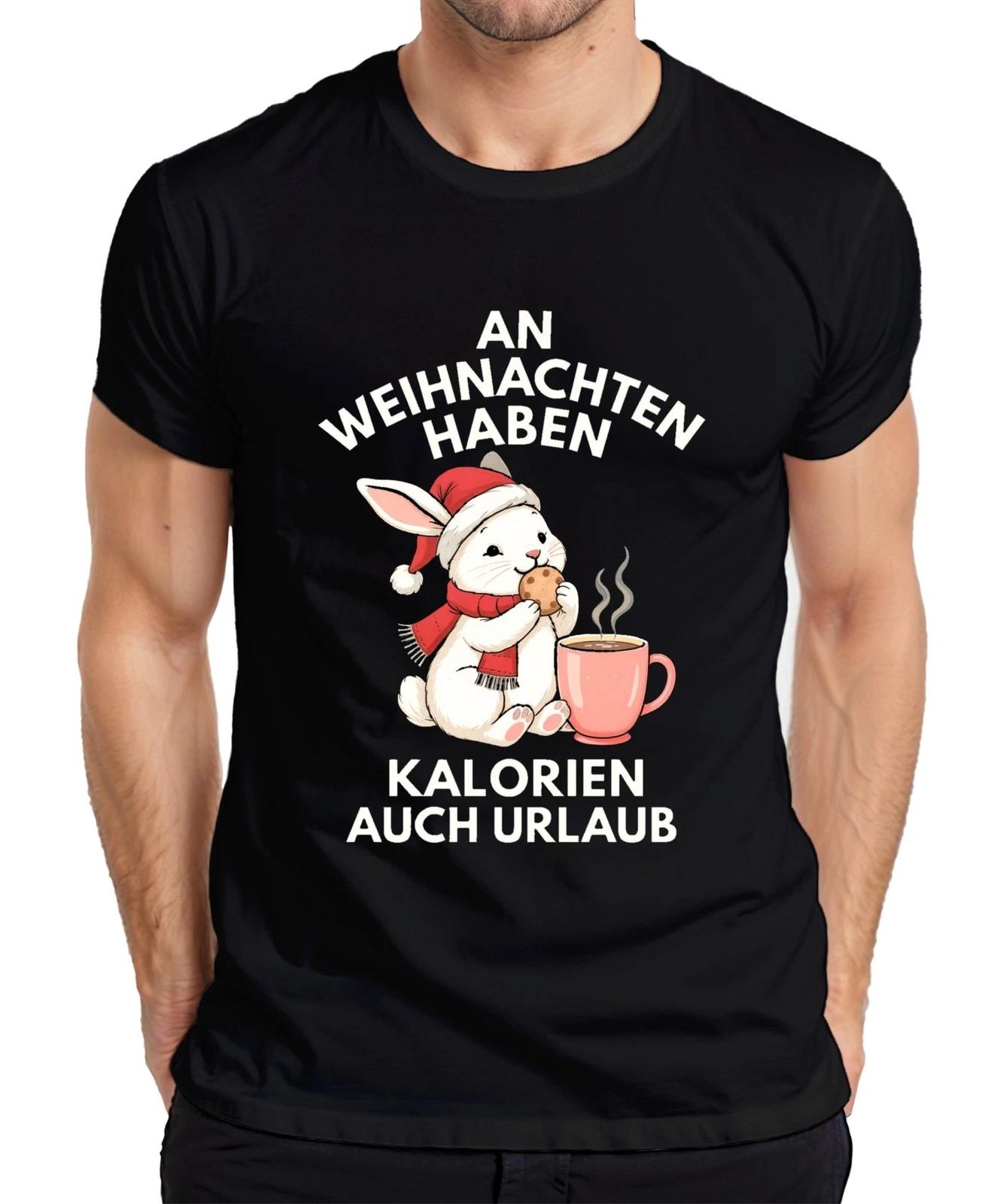 Weihnachten Kalorien haben Urlaub Hase Kekse Kaffee lustig süß Herren T-Shirt XXL