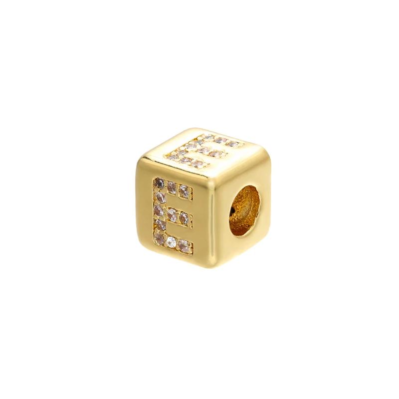 Gold-colored 8x8mm Square A-Z Letter Beads for DIY Handmade Bracelets, Earrings, and Jewelry Accessories Model:VZ246B