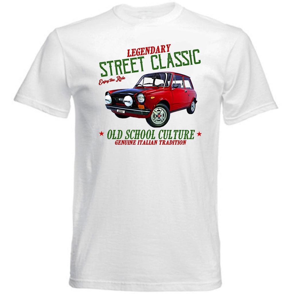 VINTAGE ITALIAN CAR AUTOBIANCHI A112 ABARTH 1 NEW COTTON TSHIRT Long Sleeves