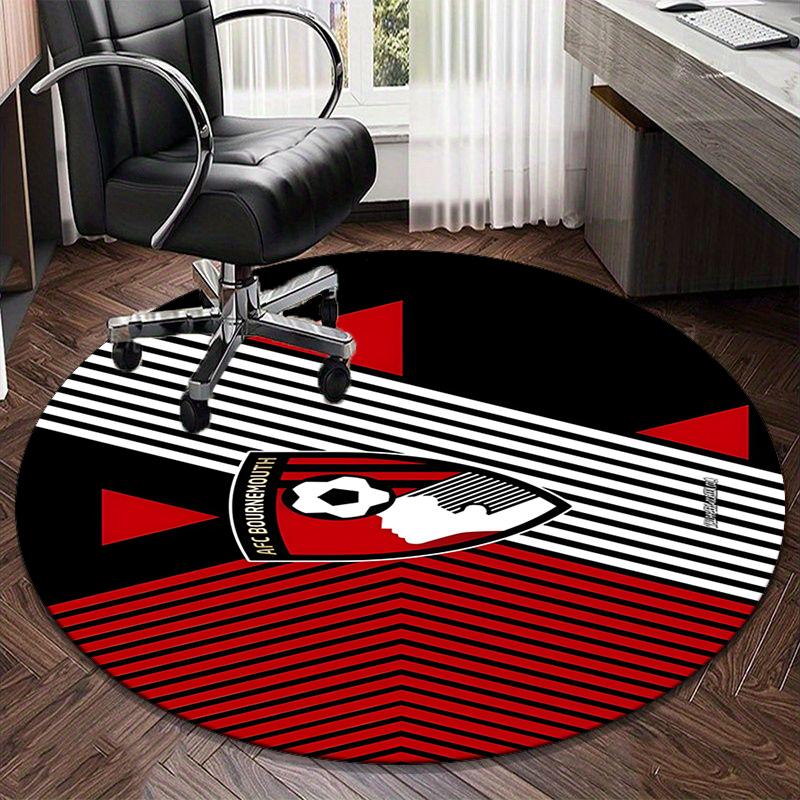 1PC round rug Soccer Ball Afc Crest Printed , Round Chair Rug, Decorative Carpet Floor Mat, Fan gifts Christmas gift