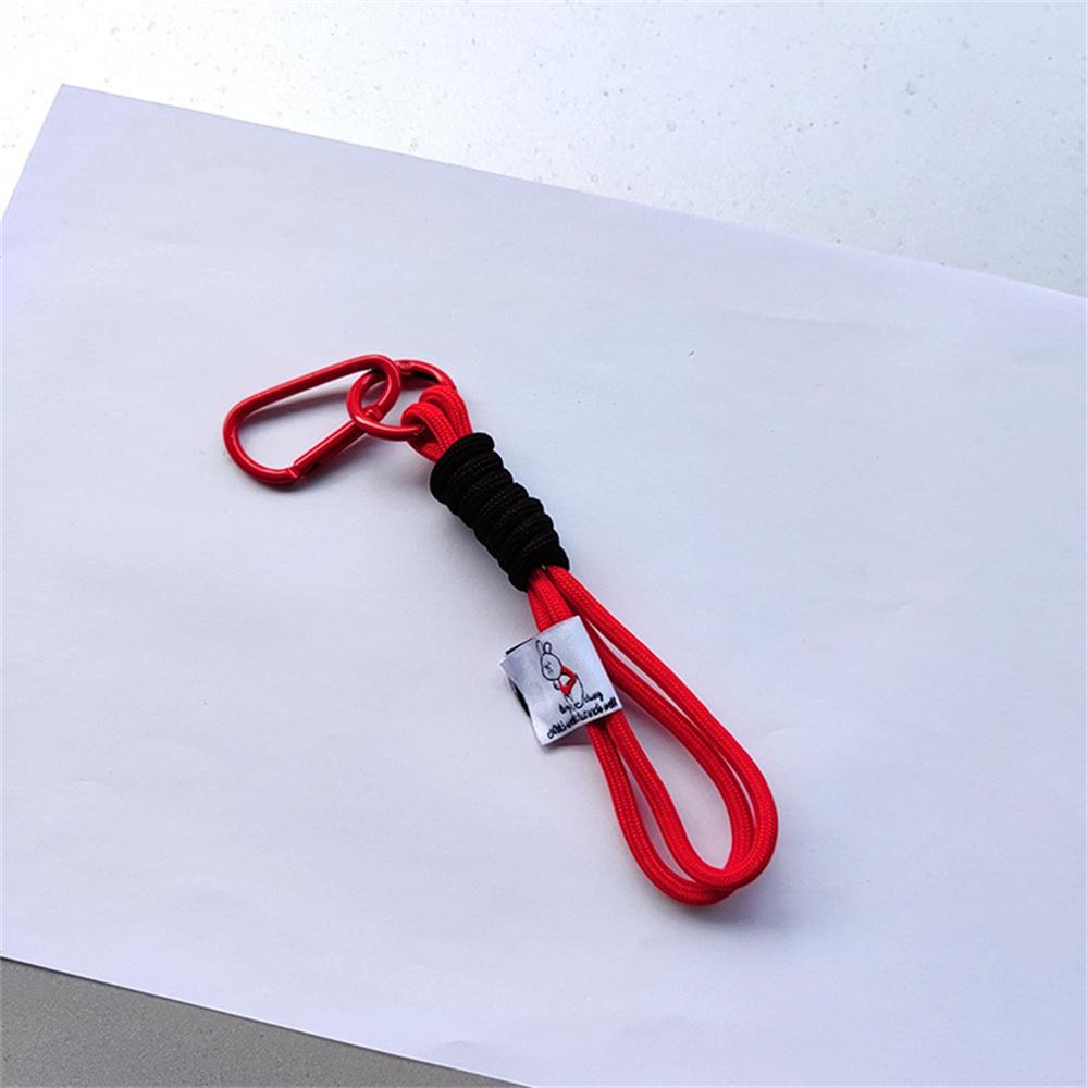 Creative Braid Rope Keychain Color Carabiner Alloy Keyring Phone Case Lanyard Backpack Pendant Accessory Unisex Hanging Jewelry