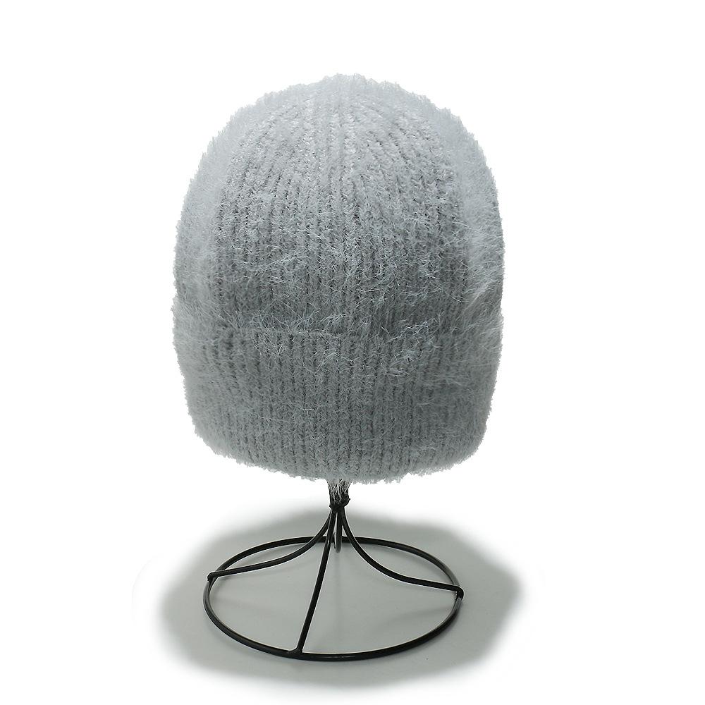 2025 Herbst und Winter neue Samt verdickte warme Strickmütze Imitation Nerz einfarbig vielseitige Wollmütze Schlupfmütze für Männer und Frauen