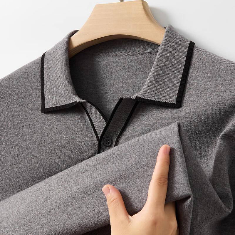 Jinjie Herren Herbst/Winter Strickpullover mit eckigem Kragen