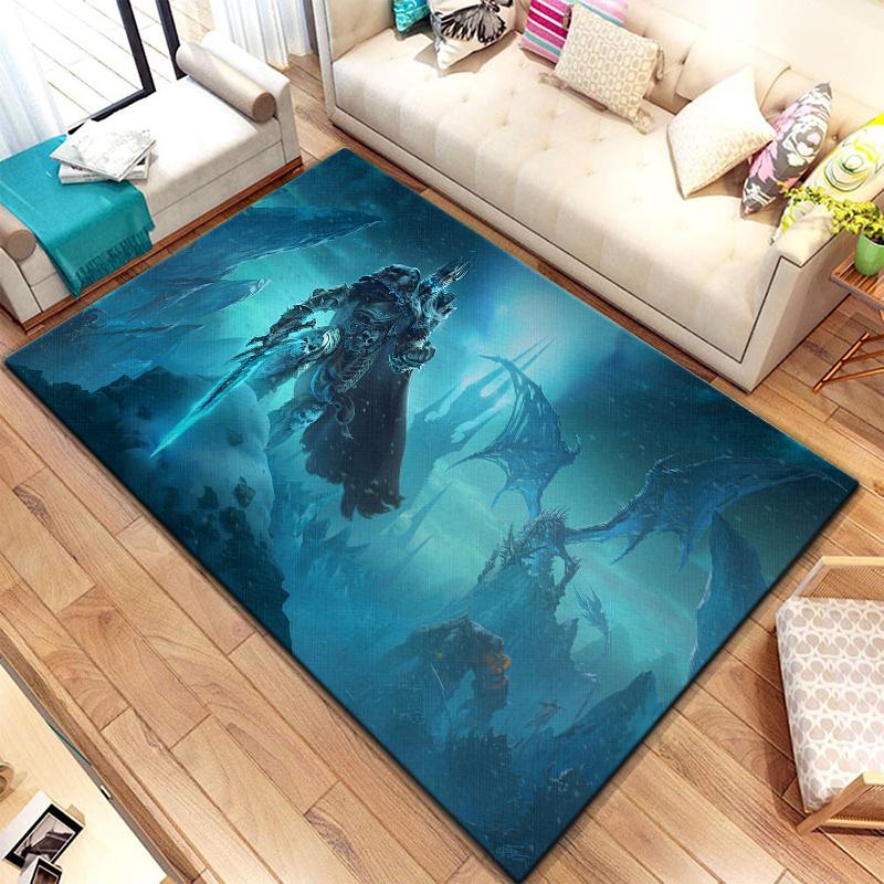 Spiel World of Warcraft Teppich für Wohnzimmerteppiche Camping Stranger Things Picknickmatte Rutschfester E-Sport-Teppich Yogamatte Fans Geschenk