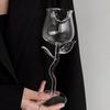 Creative Cocktail Glass Clear Rose Shape Wine Glass with Clear Leaves Glasses Shot Glass Cup Wedding Table Decoration Gift