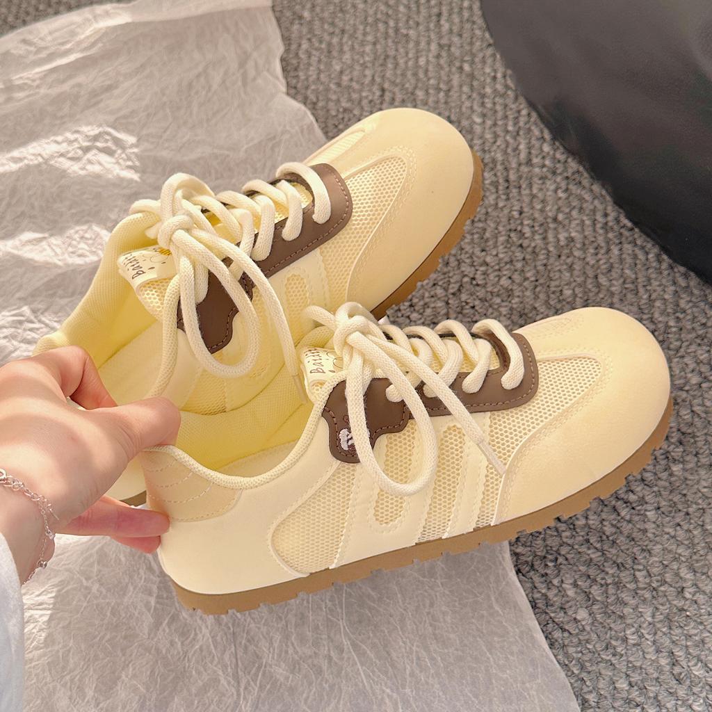 Autumn Mesh German Training Shoes Women's Breathable Thin Casual Little White Shoes 2025 New Niche with Skirts Sports Board Shoes