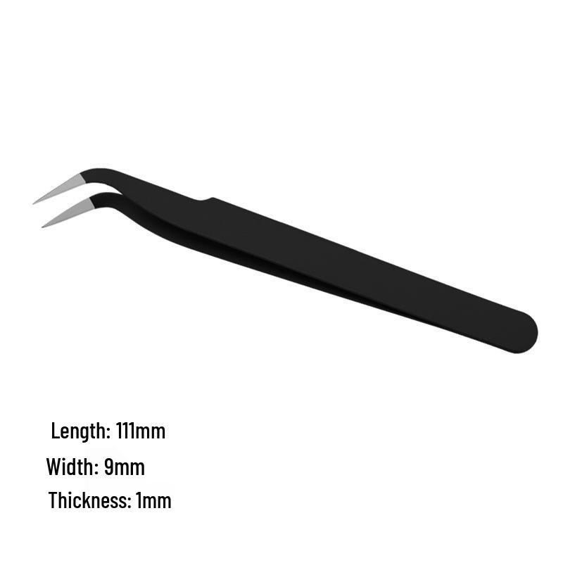 Colorful Stainless Steel Curved Tweezers for False Eyelashes and Planner Clips