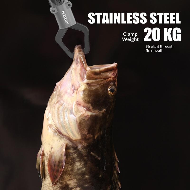 Stainless Steel Fishing Gripper Non-Slip Grip Professional Fish Lip Grabber for Beginner Anglers