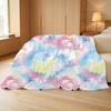 Soft Flannel Blanket, Solid Tie-Dye Warm Cozy Throw for Home Sofa Snuggle, Christmas & Halloween Decor