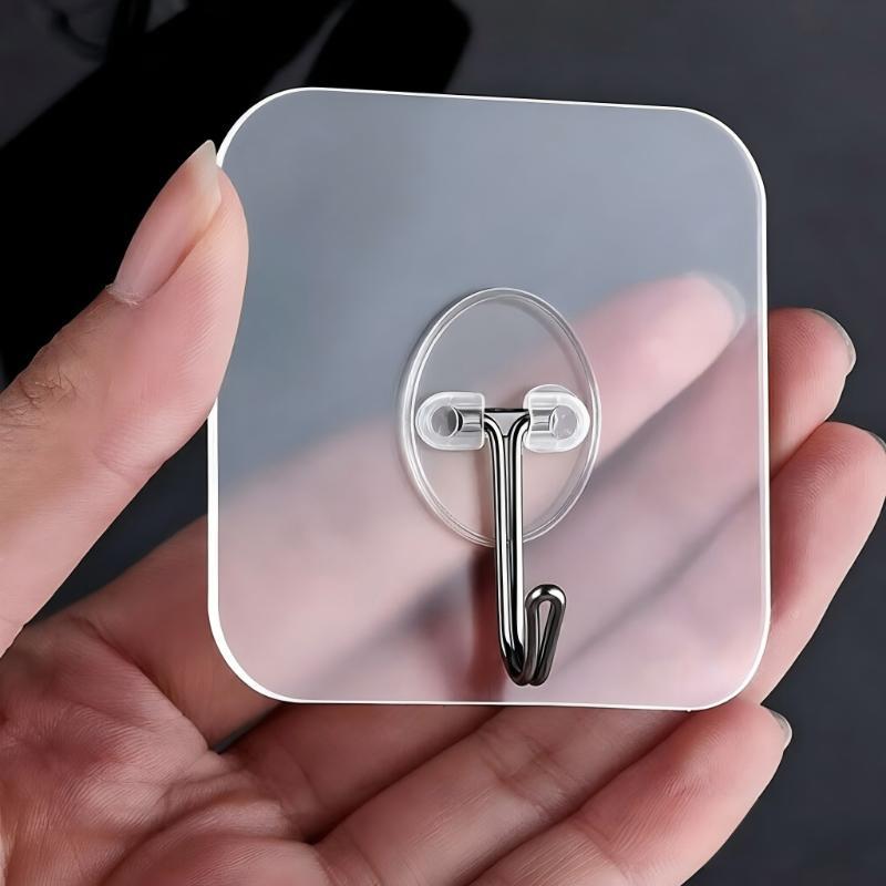 1Pcs Transparent Self Adhesive Wall Hooks Multipurpose Key Towel Holder For Kitchen Bathroom