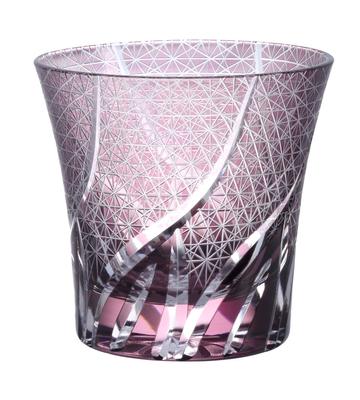 Kiriko Glass Tumbler Rocks Glass Beer Glass Guinomi Whiskey… (Purple)