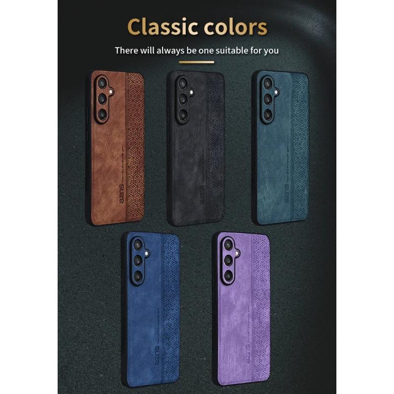 Luxury Soft Leather Business Elite Shockproof CellPhone Cases for Samsung Galaxy M55 Protective Phone Case Protective
