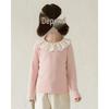Youyou Girls' Long-Sleeve Lace Trim Lapel T-Shirt