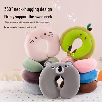 Cartoon Animal U-Shaped Neck Pillow for Travel & Office Rest