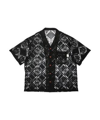 Goteu Spitze Hawaiianhemd - Schwarz